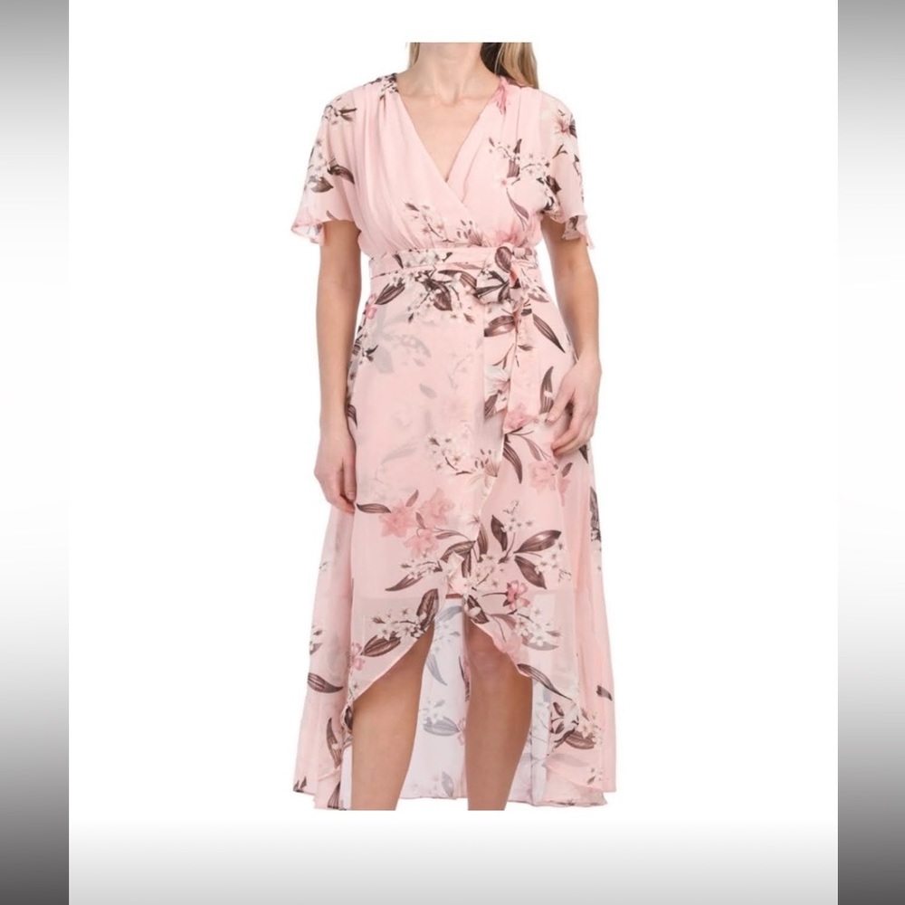 Eliza J Flutter Sleeve High Low Summer Dress